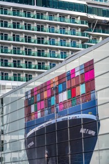 Cruise ship Iona of the British shipping company P&O Cruises, moored at the pier of Cruise Terminal