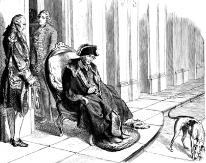 The old and sick King Frederick II in his armchair, Sanssouci Palace, Hohenzollern, Potsdam,