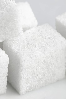 Macro absorption of white sugar cubes