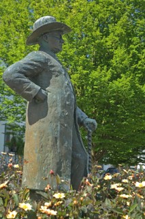 Monument to Heinrich Hansjakob with stick by sculptor Gerold Jäggle 2008, writer, politician,