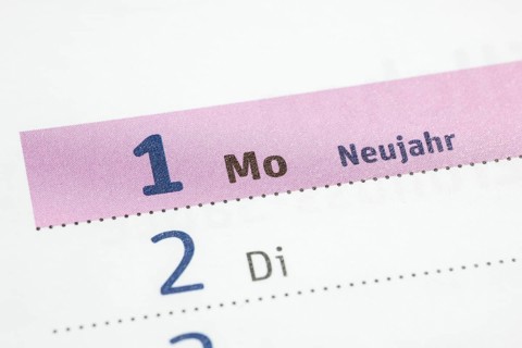 Appointment calendar, New Year, 1 January, Germany, Europe