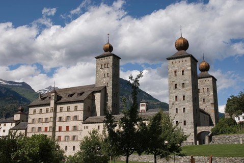 Stockalper Castle in Brig, Valais, Switzerland, Europe