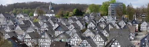 Panoramic view of the historic old town, Alter Flecken, 17th century, Freudenberg, North