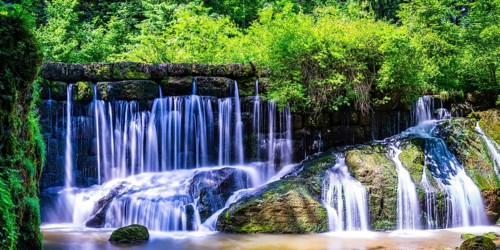 Geratser waterfall, near Rettenberg, Allgäu, Bavaria, Germany, Europe
