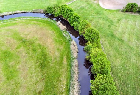 Aerial photo, natural course of the Spree, Mönchwinkel, 16 05 2023