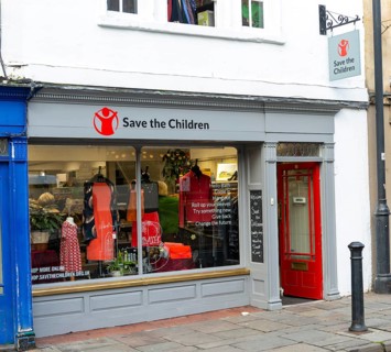 Save the Children charity shop, Walcot Street, Bath, Somerset, England, UK