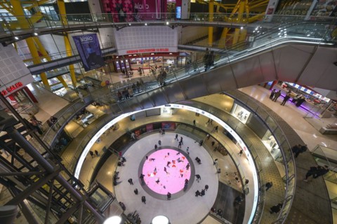 Interior view, Arenas de Barcelona shopping centre, Plaça d'Espanya, Barcelona, Catalonia, Spain,