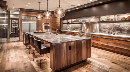 Luxurious custom residential kitchen upgrade interior, generative AI, AI generated