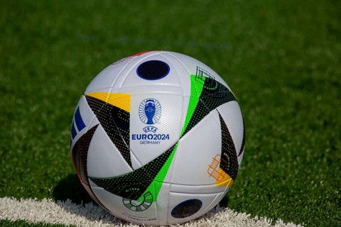 Symbolic image UEFA-EURO 2024: Close-up of the official match ball for the 2024 European Football