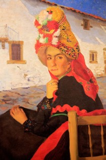 'Esperando al Galon' painting 1946, Juan Caldera Rebolledo (1897-1946) in the museum, Caceres,