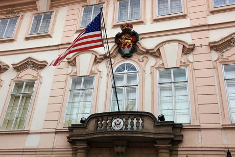 Building of the American Embassy in the Prague Lesser Town district, Prague, Czech Republic, Europe