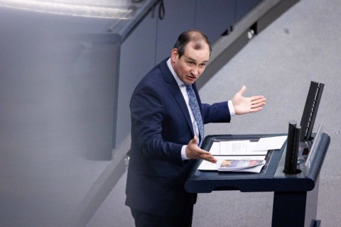 Norbert Kleinwaechter (AfD), recorded during a speech on the euro balance sheet in the German