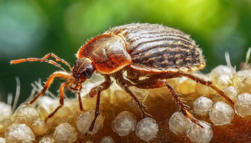Animals, symbol, close-up of a bed bug, house bug, Cimex lectularis, AI-generated, AI generated