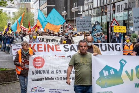 Demonstration against property companies such as Vonovia and others, against rent increases, for