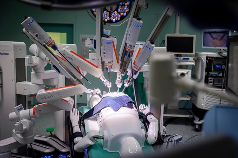 Operating theatre robot HUGO, Dresden, Saxony, Germany, Europe