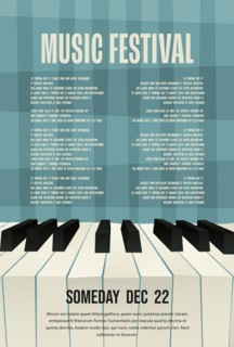 Music festival vector template. Classical music editable flyer with copy space