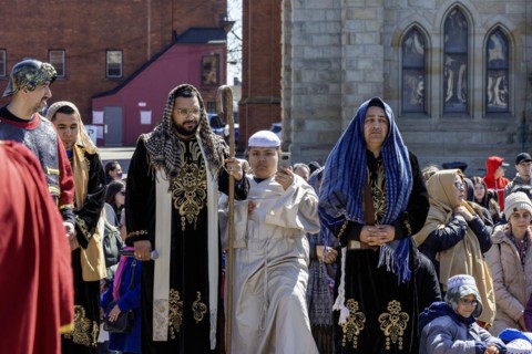 Detroit, Michigan, The Stations of the Cross are portrayed, in Spanish, on Good Friday at the