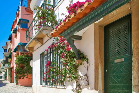 Scenic Cascais streets in historic center