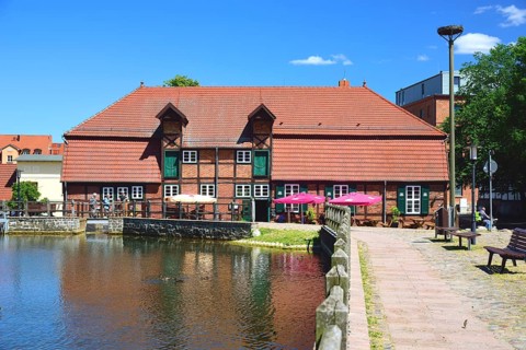 Europe, Germany, Mecklenburg-Western Pomerania, Teterow, old town mill, built around 1800,