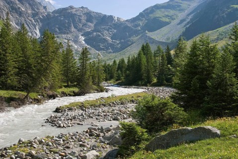 Kander mountain river in the upper Gasterntal valley, Bernese Oberland, Switzerland