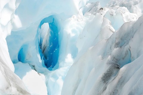 Ice cave, Fox Glacier, Westland National Park, South West New Zealand World Heritage Site, Southern