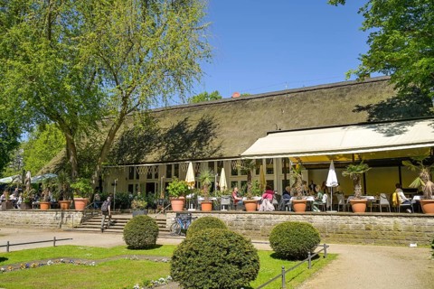 Restaurant and beer garden, teahouse, English Garden, park, Großer Tiergarten, Tiergarten, Mitte,
