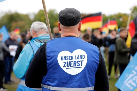 AfD supporters protest against government policy in the energy crisis, Berlin, 8 October 2022