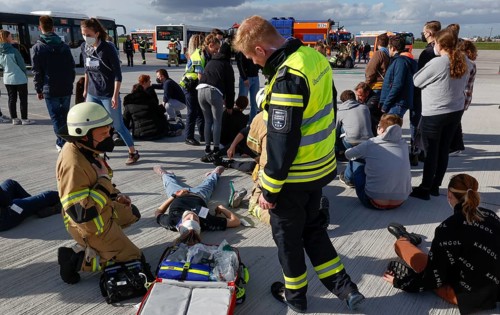 EASA emergency exercise at BER Airport, emergency services rehearsed an emergency in the aviation
