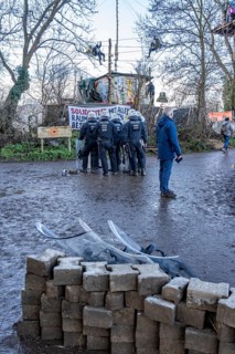 Beginning of the eviction of the Lützerath hamlet, camp of climate activists and squatters, at the