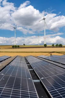 Wind farm near Lichtenau, Ostwestfalen-Lippe, a 100 kW solar power system was installed on the