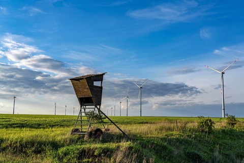 RWE wind farm near Bedburg, at the Garzweiler opencast mine, on recultivated part of the opencast