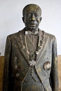 Sculpture representing Leopold Sedar Senghor, XX° century senegalese poet and politician (Joal,