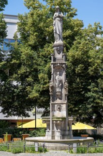 Marian Column at Marienplatz, Paderborn, Westphalia, North Rhine-Westphalia, Germany, Europe