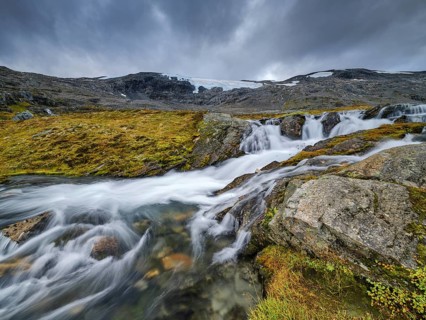 Stream in Breiddalen, long exposure, autumn, Djupvatnet, mountain, Geiranger, Møre og Romsdal,