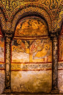 Romanesque frescoes, San Giusto Cathedral, Colle di San Giusto, Trieste, harbour town on the