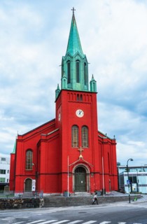 Red church, St Petri kirke, Stavanger, Norway, Europe