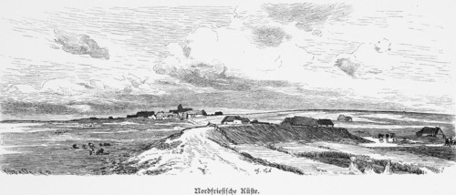 Coastal landscape in North Friesland, North Sea, Schleswig-Holstein, Germany, dyke, dyke foreland,
