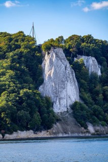 Chalk cliffs of Rügen, viewing platform at the famous rock formation Königsstuhl, in the Jasmund