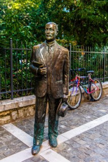 Statue of Italo Svevo, by Nino Spagnoli, considered the leading Italian novelist of the 20th