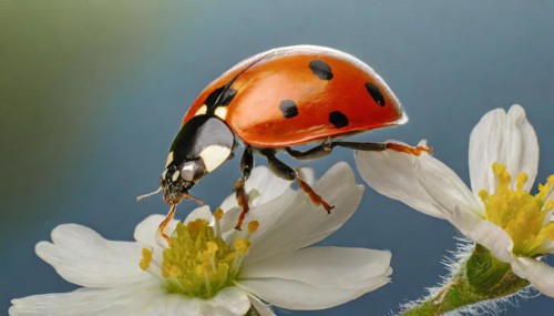 Animals, symbol, close-up of a ladybird, Coccinella septempunctata, AI-generated, AI generated