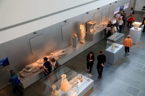 People inside museum, Baelo Claudia Roman site, Cadiz Province, Spain, Europe