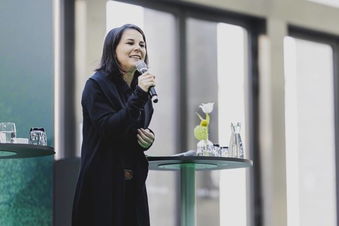 Annalena Bärbock (Alliance 90/The Greens), Federal Foreign Minister, photographed at the kick-off