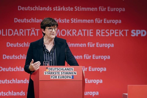 Saskia Esken, Federal Chairwoman of the SPD, recorded at the European Delegates' Conference of the