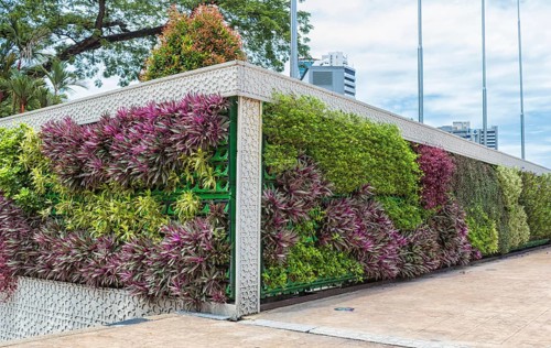 Vertical garden in the center of Kuala Lumpur, Malaysia, Asia