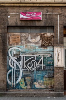 The Schalke Mile, Mile of Tradition, Kurt-Schumacher-Straße in Gelsenkirchen-Schalke, side street,