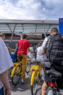 GVB ferries for pedestrians and cyclists across the river Ij, at Amsterdam Centraal station, free