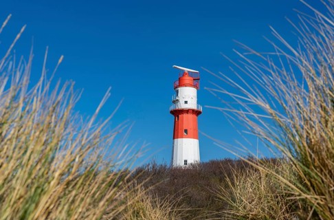 Small Borkum lighthouse, out of service since 2003, still serves as an antenna support for the Ems