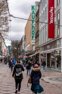 Galeria Kaufhof department stores' in the city centre of Gelsenkirchen, on Bahnhofstraße, is