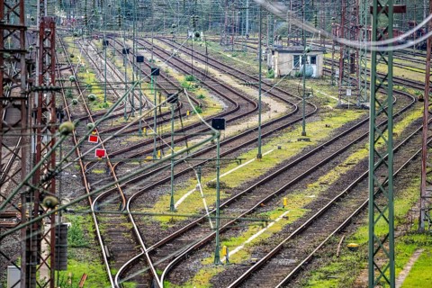 Track systems, shunting tracks, sidings, branches, the Mülheim-Styrum marshalling yard, on the