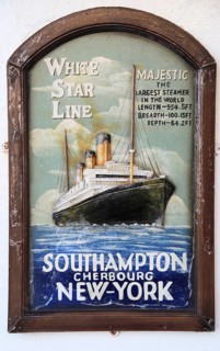 Old poster for White Star Line ship Majestic, Cobh, County Cork, Ireland, Irish Republic, Europe